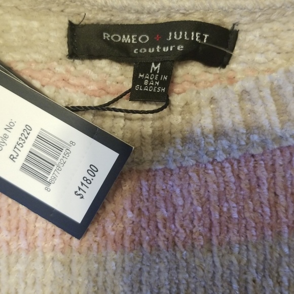 NWT Romeo + Juliet Couture Cropped Chenille Sweater - Picture 7 of 8